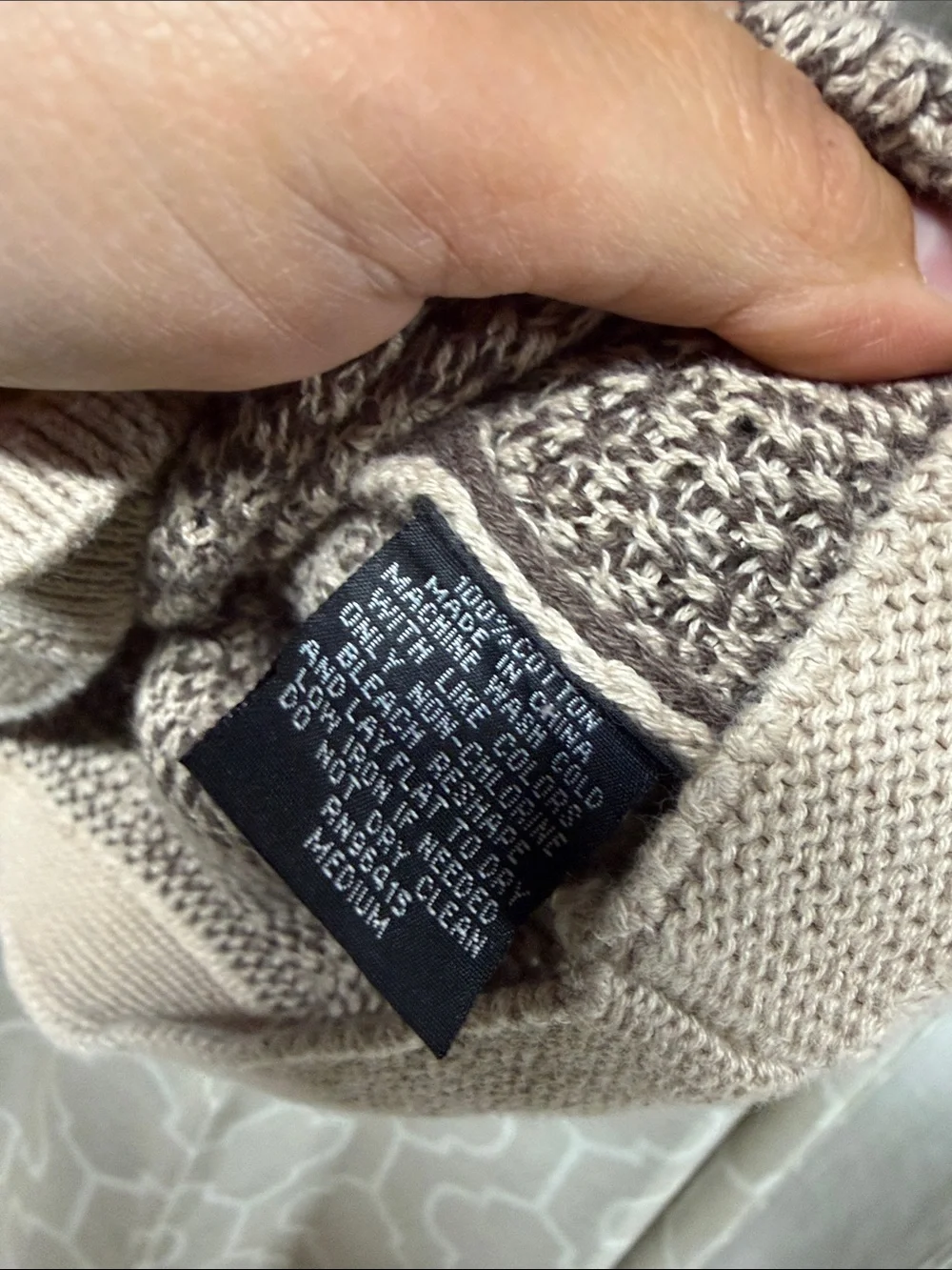 Massive Luxury Edition Crochet Knit Polo Cardigan in Beige & Chocolate